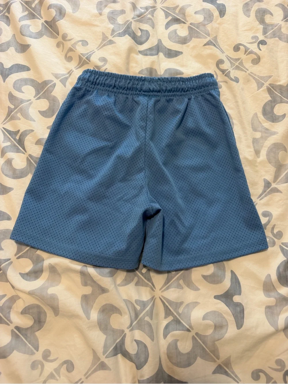 Bucketsquad Kids Light Blue Mesh Athletic Shorts with Contrast Patch